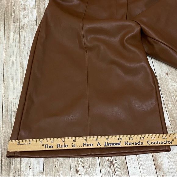 ANTHROPOLOGIE Avec Les Filles Davina Brown Faux Leather Culottes Wide Leg Size S - Picture 8 of 15